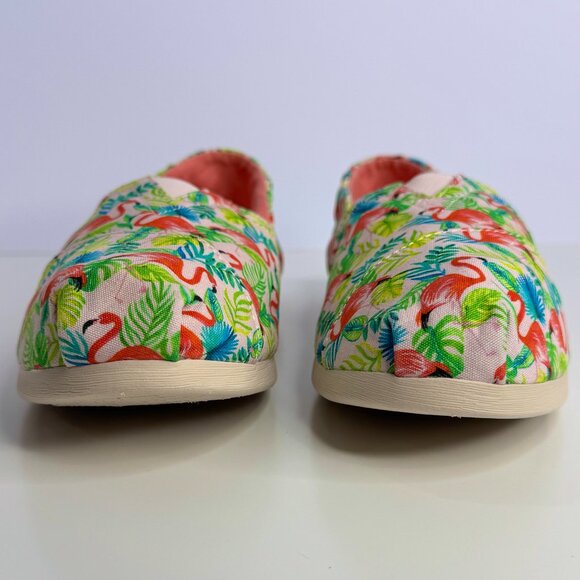 Women's 10 Toms X Paper Source Alpargata Flamingo Canvas Loafers - Picture 2 of 8